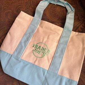 White and Blue Trader Joe’s Tote Bag